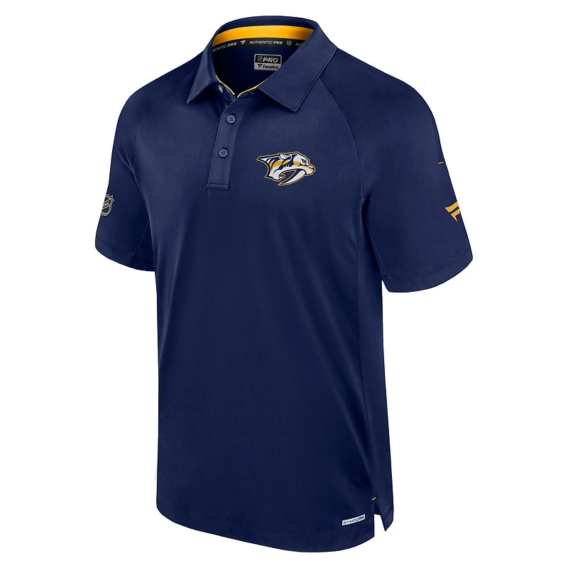 Polo de patinoire Authentic Pro Nashville Predators bleu marine Fanatics pour homme