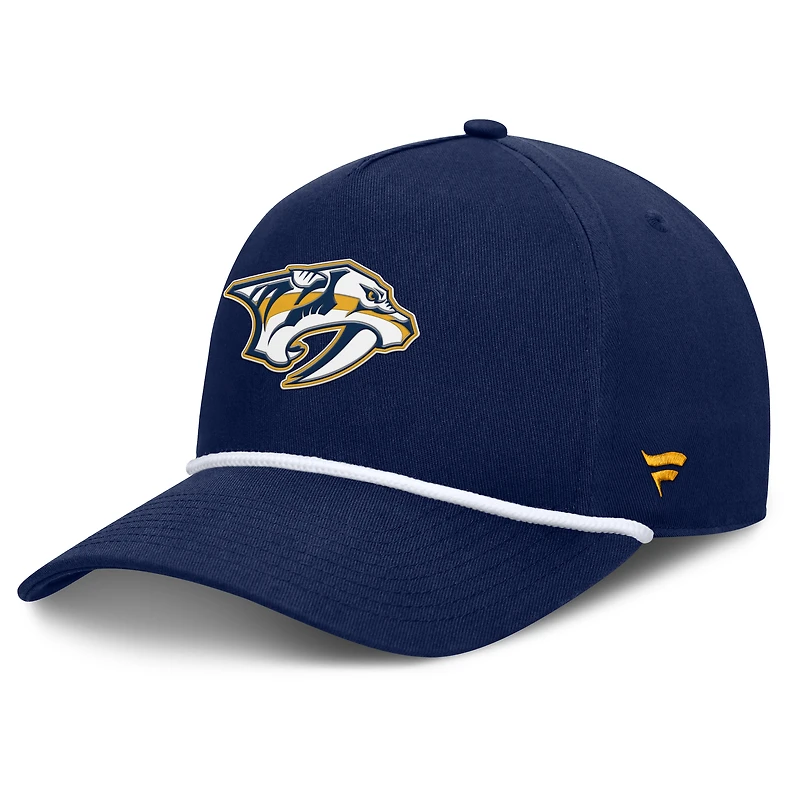 Casquette ajustable en forme de A Authentic Pro Rink Roper des Predators de Nashville pour homme, bleu marine