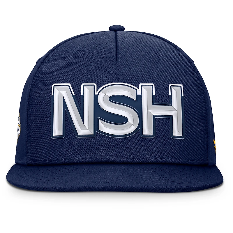 Casquette snapback authentique Pro Rink Team Code des Predators de Nashville pour homme, bleu marine