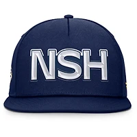 Casquette snapback authentique Pro Rink Team Code des Predators de Nashville pour homme, bleu marine