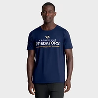 T-shirt technique authentique Pro Rink des Predators de Nashville pour homme, bleu marine