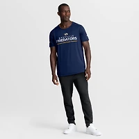 T-shirt technique authentique Pro Rink des Predators de Nashville pour homme, bleu marine