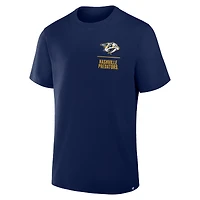 T-shirt Fanatics bleu marine pour homme, Nashville Predators, Crash The Net Legacy