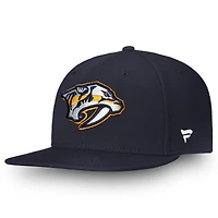 Casquette Snapback Fanatics pour homme avec emblème de l'équipe Nashville Predators bleu marine