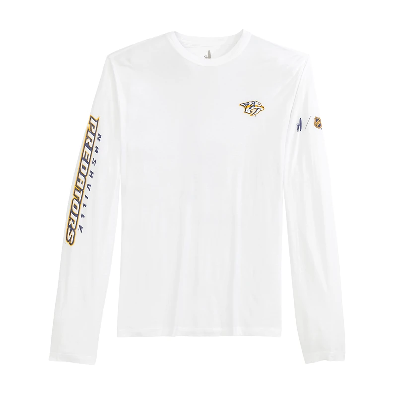 Men's johnnie-O White Nashville Predators Adam Long Sleeve T-Shirt