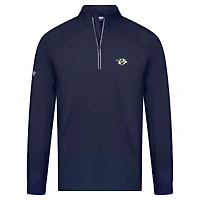 Men's Levelwear Navy Nashville Predators Theory Insignia Core Raglan Quarter-Zip Pullover Top