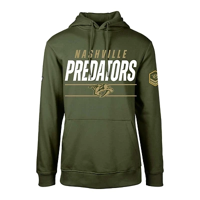 Sweat à capuche en molleton Delta Podium pour hommes, Levelwear, olive, Nashville Predators