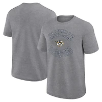 T-shirt gris chiné avec logo sportif pour homme, équipe des Nashville Predators.