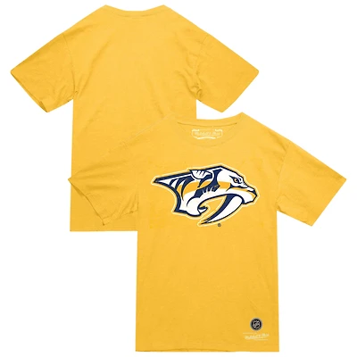 T-shirt Mitchell & Ness Gold Heritage pour homme, édition limitée, des Nashville Predators