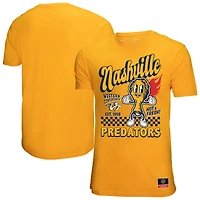 T-shirt Mitchell & Ness Gold pour homme avec logo local des Nashville Predators