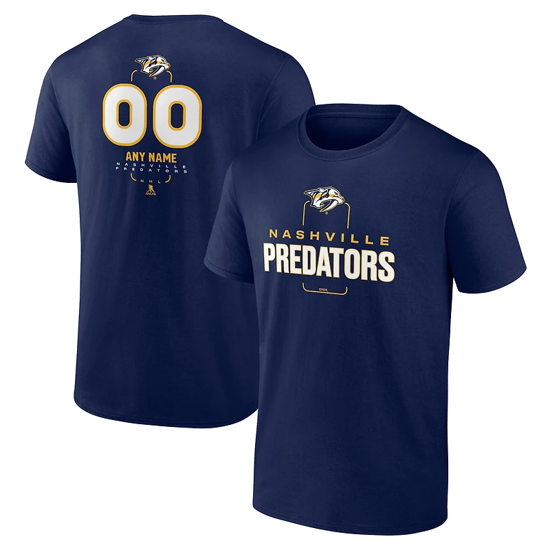 T-shirt de milieu terrain personnalisé bleu marine pour homme des Nashville Predators