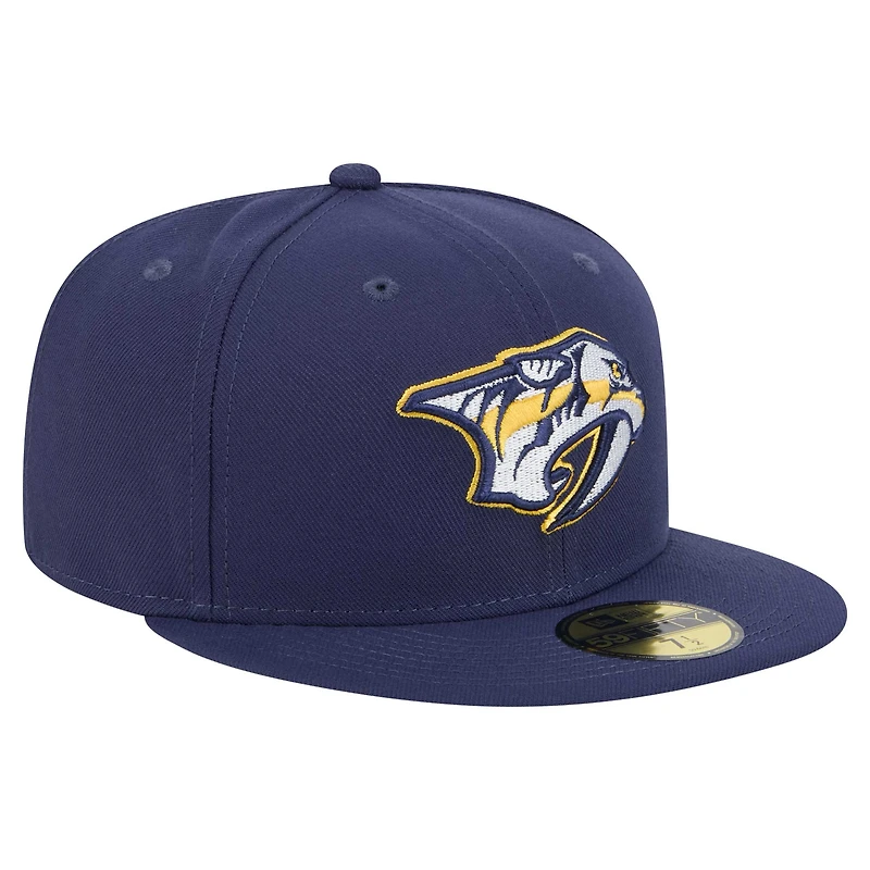 Casquette ajustée New Era Core 59FIFTY bleu marine Nashville Predators pour homme