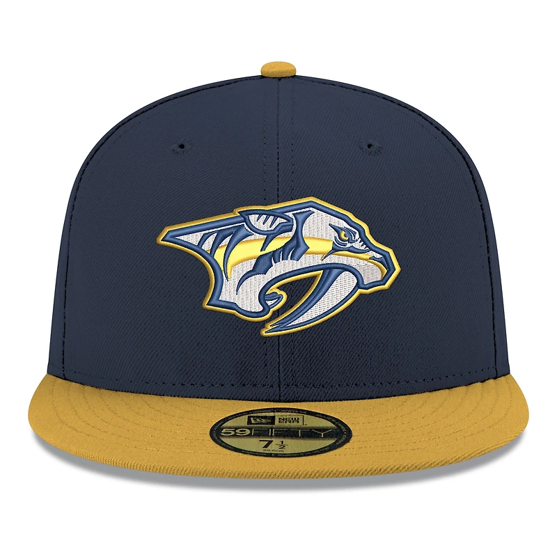 Men's New Era  Navy Nashville Predators Core Logo Two-Tone 59FIFTY Fitted Hat