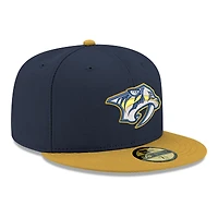 Men's New Era  Navy Nashville Predators Core Logo Two-Tone 59FIFTY Fitted Hat