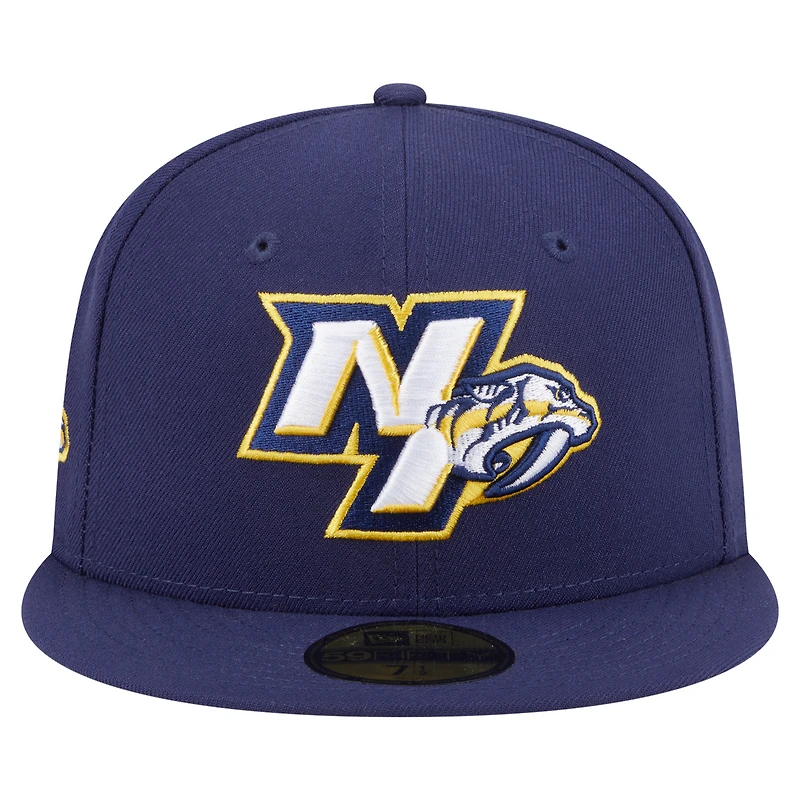 Casquette ajustée New Era 59FIFTY bleu marine pour homme, Nashville Predators