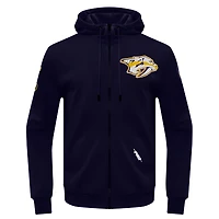Veste à capuche entièrement zippée en chenille classique Pro Standard Navy Nashville Predators pour hommes