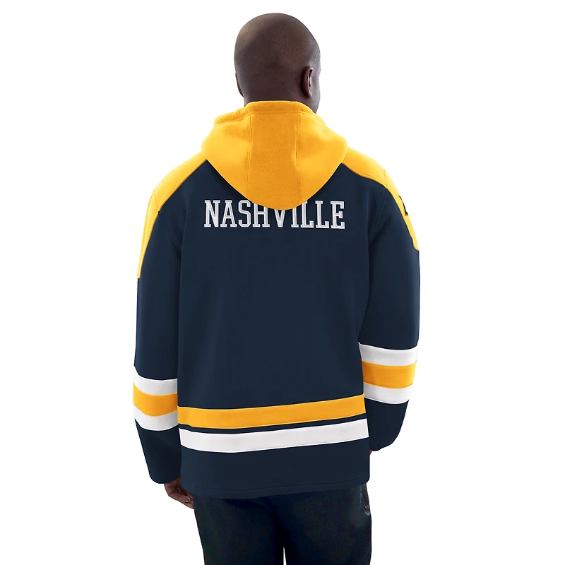 Sweat à capuche de hockey pour homme Starter bleu marine/doré des Predators Nashville