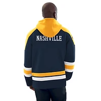 Sweat à capuche de hockey pour homme Starter bleu marine/doré des Predators Nashville