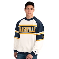 Sweat-shirt à col rond en polaire Starter White Nashville Predators Defense pour homme
