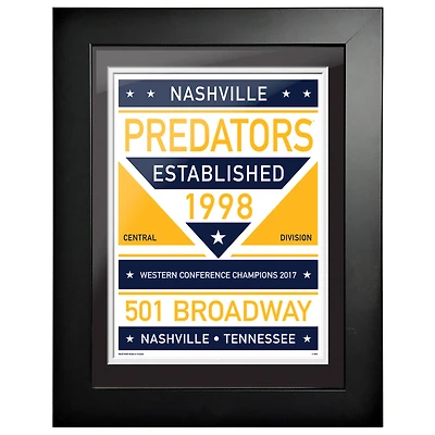 Nashville Predators - 12'' x 16'' Dual Tone Framed Artwork