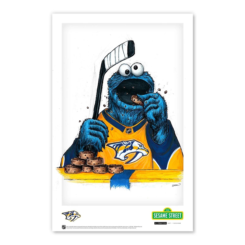 Nashville Predators Cookie Monster 11" x 17" Sesame Street Poster Print