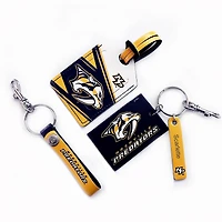 Nashville Predators - Coffret cadeau trois pièces en cuir avec étiquette personnalisée