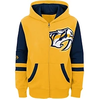 Sweat à capuche entièrement zippé Nashville Predators Face Off pour enfants d'âge préscolaire
