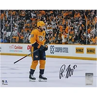 Roman Josi Nashville Predators Autographed 8" x 10" Gold Jersey Celebrating Photograph