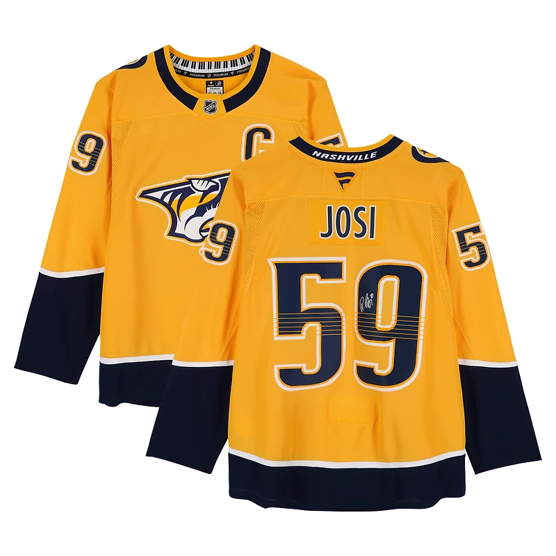Roman Josi Nashville Predators Autographed Gold Fanatics Premium Jersey