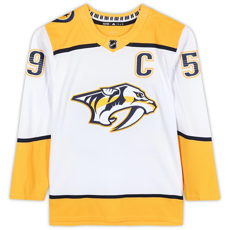 Roman Josi Nashville Predators Autographed White Adidas Authentic Jersey