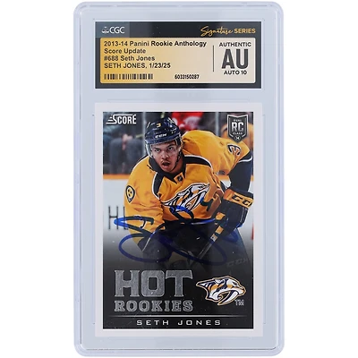 Seth Jones Nashville Predators Autographié 2013-14 Panini Score Update Rookie Anthology #688 CGC Fanatics Witnessed Authenticated Auto 10 Rookie Card