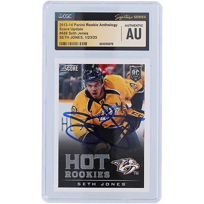Seth Jones Nashville Predators Autographed 2013-14 Panini Score Update Rookie Anthology #688 CGC Fanatics Witnessed Authenticated Rookie Card