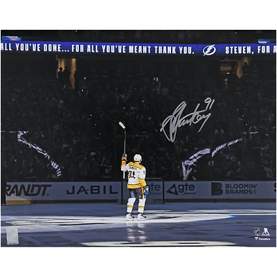 Steven Stamkos Nashville Predators Autographed 16" x 20" Return to Tampa Bay Crowd Salute Photograph