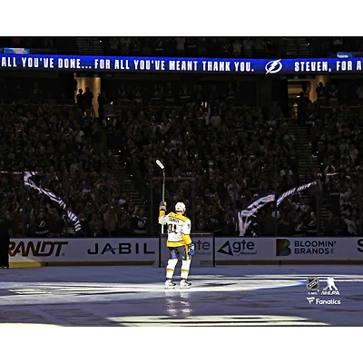 Steven Stamkos Nashville Predators Unsigned Return to Tampa Bay Saluting the Crowd Photograph