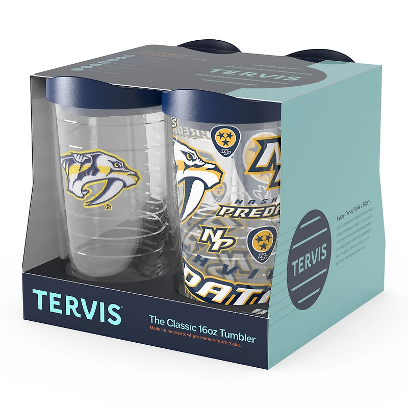 Tervis Nashville Predators Paquet de quatre 16 oz. Ensemble de gobelets classiques