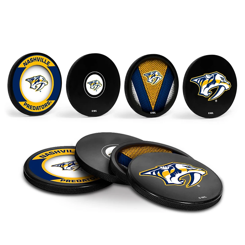 The Sports Vault Nashville Predators Four-Piece Puck Coaster Set