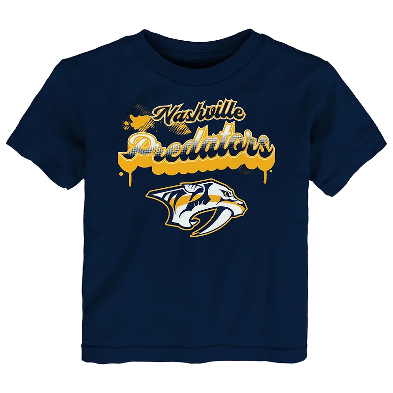 T-shirt bleu marine avec inscription pétillante des Nashville Predators pour tout-petit