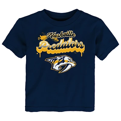 T-shirt bleu marine avec inscription pétillante des Nashville Predators pour tout-petit