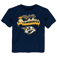 T-shirt bleu marine avec inscription pétillante des Nashville Predators pour tout-petit