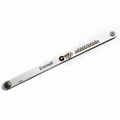 White Nashville Predators Personalized Leather Slim Bracelet