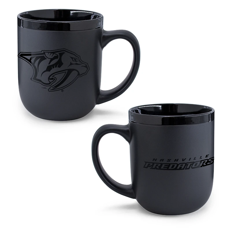 Tasse WinCraft Nashville Predators en céramique noire ton sur ton (48 cl)