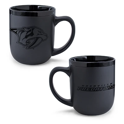Tasse WinCraft Nashville Predators en céramique noire ton sur ton (48 cl)