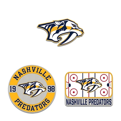 Ensemble de pin de collection WinCraft Nashville Predators en trois pièces