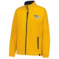 Veste d'entraîneur entièrement zippée Authentic Pro des Predators de Nashville Fanatics Gold pour femme