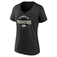 Women's  Black Nashville Predators Lucky V-Neck T-Shirt