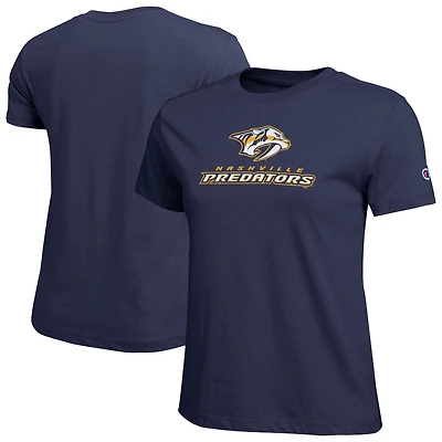 T-shirt Champion Navy Nashville Predators pour femmes avec logo Lockup
