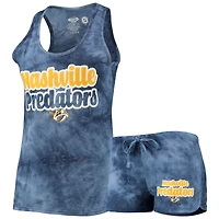 Ensemble débardeur et short Concepts Sport pour femmes, Nashville Predators, Billboard, dos nageur, bleu marine