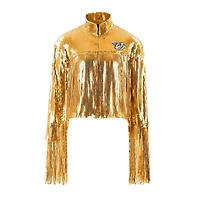 Blazer court à franges et sequins Cuce Gold Nashville Predators pour femme