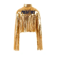 Blazer court à franges et sequins Cuce Gold Nashville Predators pour femme