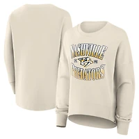 Women's Fanatics Cream Nashville Predators Oversized Slice Pullover Sweatshirt